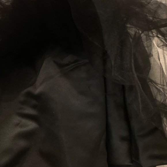 Black strapless mini tulle dress with purple and sequin details - Picture 5 of 5